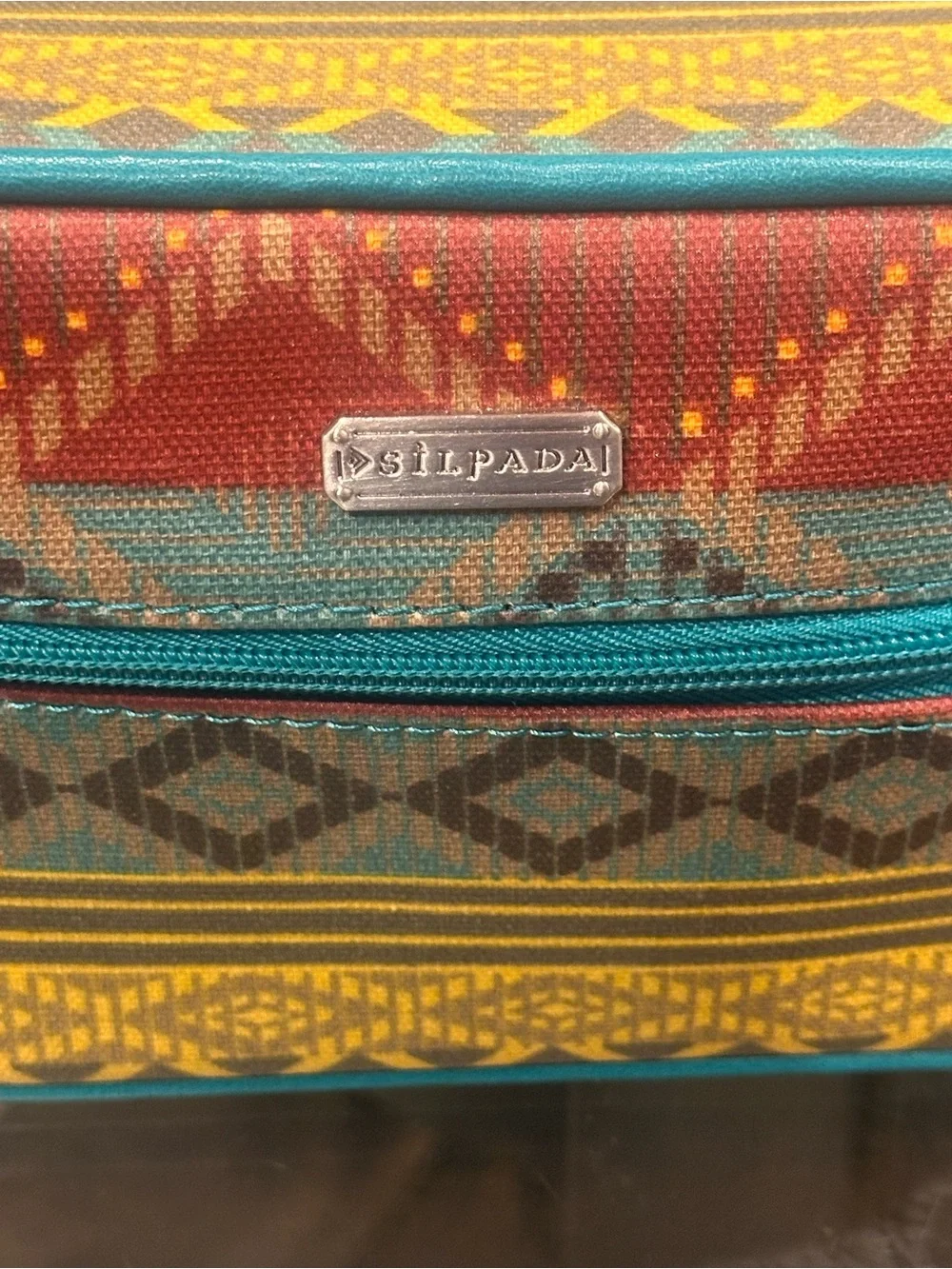 Silpada Tucson Jewelry Travel Case Tote F0007  Southwest Aztec Teal 2015 Western